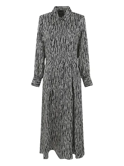 条纹真丝衬衫裙