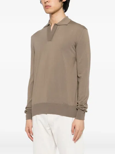 Aurélien Buttonless T-shirt In Brown