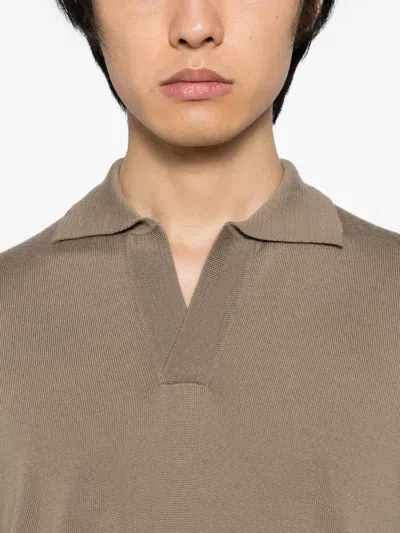 Aurélien Buttonless T-shirt In Brown