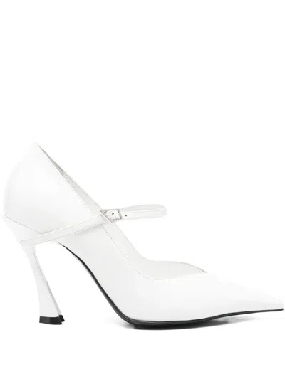 Mugler 100 Leather Pumps In White