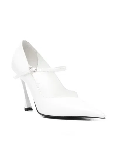 Mugler 100 Leather Pumps In White