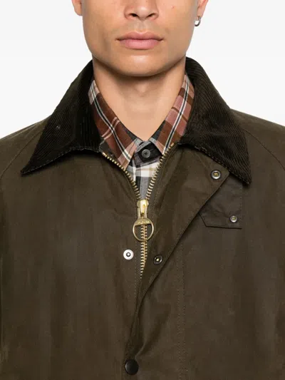 Barbour Corduroy-collar Jacket In Brown