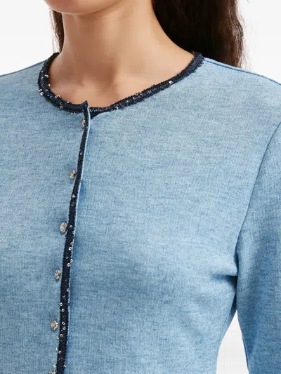 B+ab Button-embellished Cardigan In Blue
