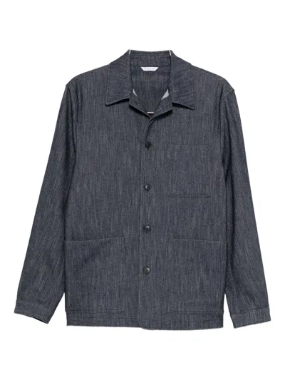 Manuel Ritz Patch-pocket Shirt Jacket In Blue