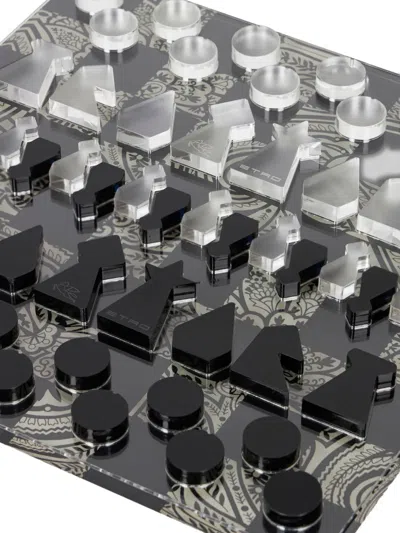 Etro Home Chess Board Set (30cm X 30cm) In Black