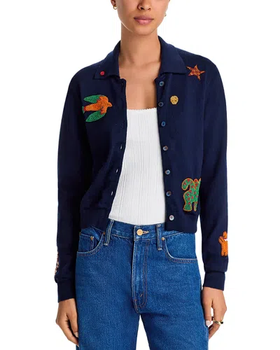 Mother The Racquet Wool Cardigan In Blue