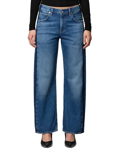 Citizen Of Humanity Citizens Of Humanity Lindz Tuxedo Stripe High Rise Easy Straight Jeans In Liro In Blue