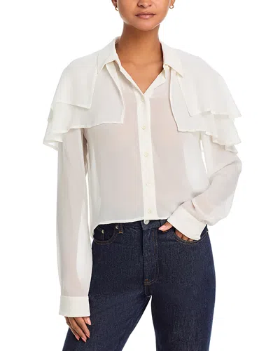 Frame Womens Cream The Silk Cape Blouse In Neutral