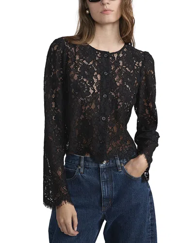 Frame The Lace Blouse In Black