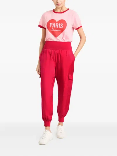 Cinq À Sept Elastic-waist Track Pant In Red