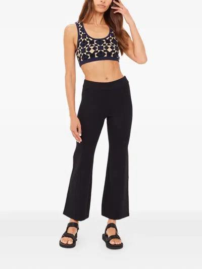 The Upside Cosmo Alma Geometric Knit Crop Top In Blue