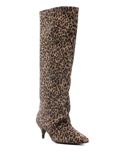 Alchimia High Heels Boots In Animalier Suede In Animal Print