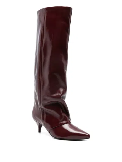 Alchimia High Heels Boots In Leather Color Leather In Red