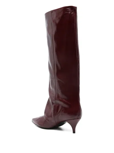 Alchimia High Heels Boots In Leather Color Leather In Red