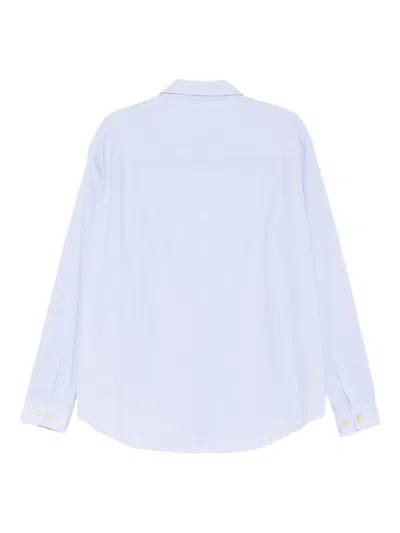 Tintoria Mattei Long-sleeved Cotton Shirt In Blue
