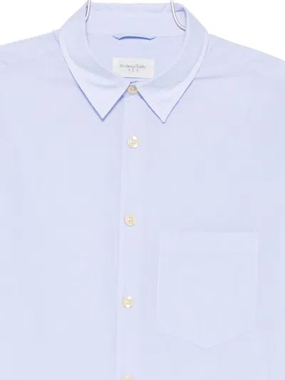 Tintoria Mattei Long-sleeved Cotton Shirt In Blue