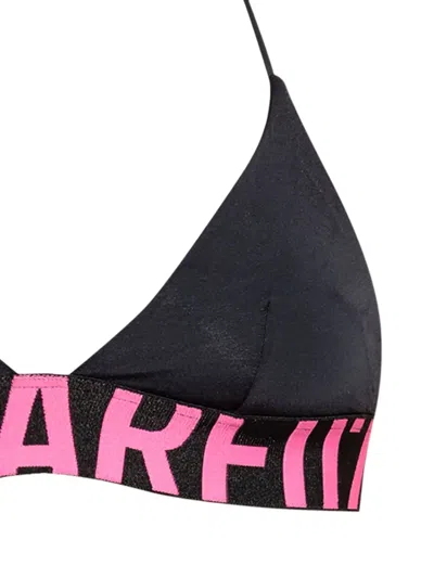 Dsquared2 Logo-underband Bikini Top In Black