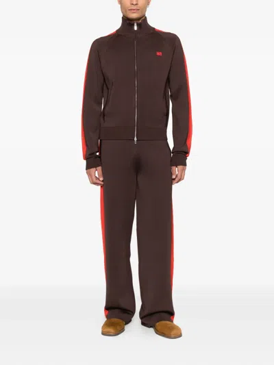 Wales Bonner Side-stripe Trousers In Brown