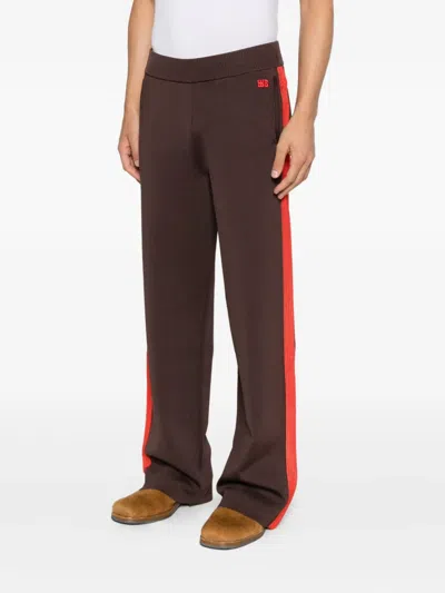 Wales Bonner Side-stripe Trousers In Brown