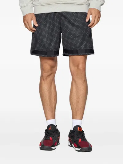 Jordan Printed Drawstring Track Shorts In Black