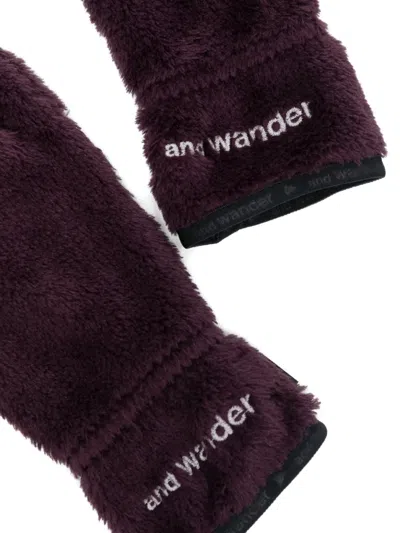 And Wander Gloves In Viola Polyester In Brown