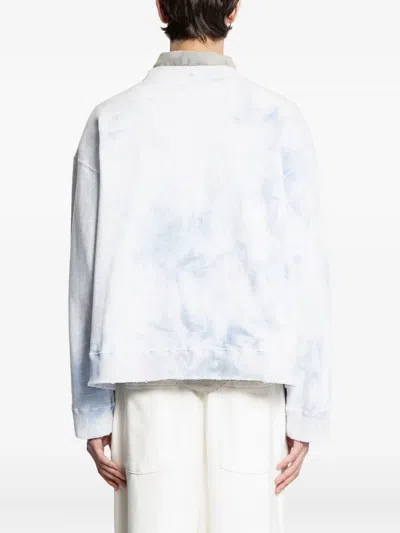Ancellm Marbling Sweatshirt In White