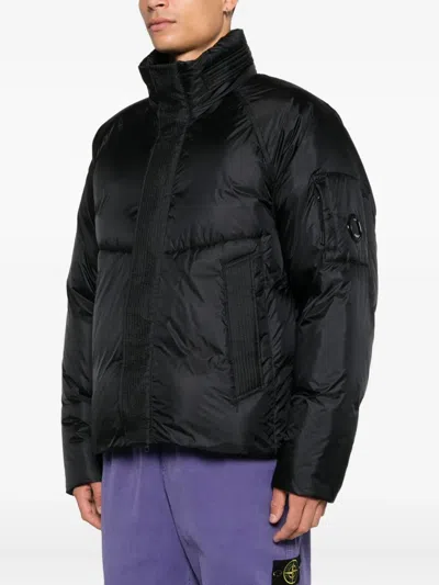 C.p. Company Quilted Panelled Jacket In Black