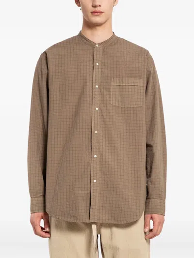 Taiga Takahashi Checked-pattern Shirt In Brown