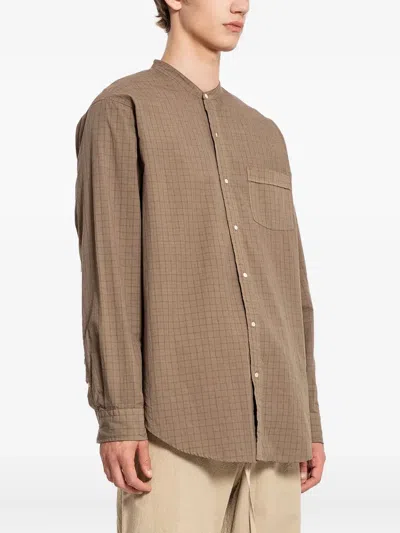 Taiga Takahashi Checked-pattern Shirt In Brown