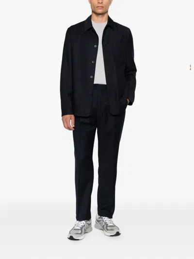 Manuel Ritz Flannel Trousers In Blue