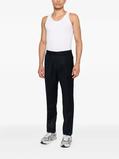 Manuel Ritz Flannel Trousers In Blue