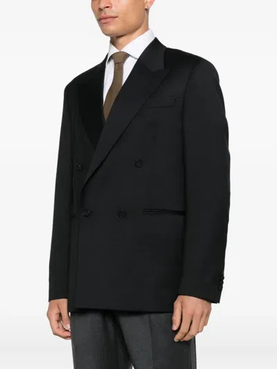 Manuel Ritz Peak-lapel Double-breasted Blazer In Black