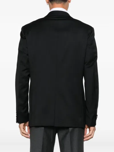 Manuel Ritz Peak-lapel Double-breasted Blazer In Black