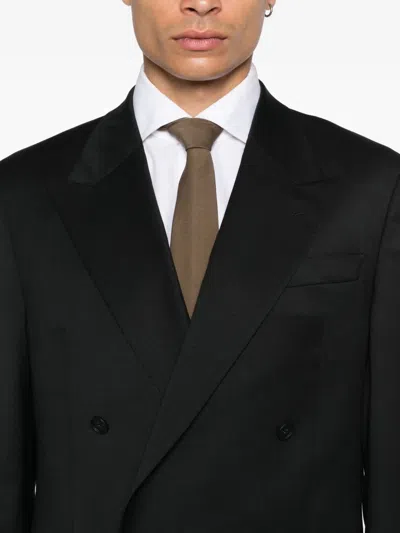 Manuel Ritz Peak-lapel Double-breasted Blazer In Black