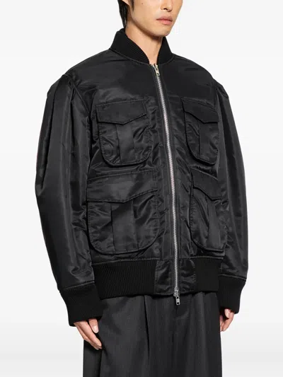 Simone Rocha Multi Pocket Bomber Jacket In Black