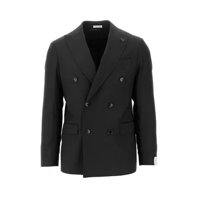 Breras 'arezzo' Twill Double-breasted Jacket In Black