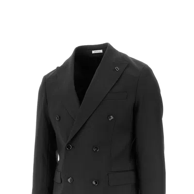 Breras 'arezzo' Twill Double-breasted Jacket In Black