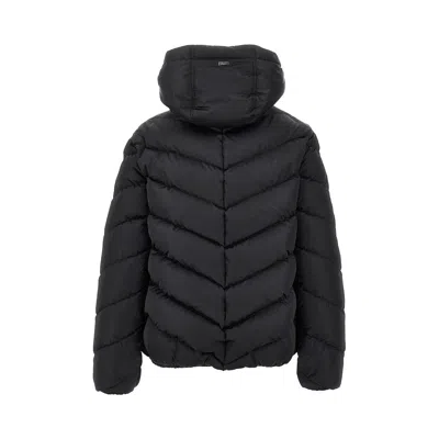 Herno Techno Satin Down Jacket In Black