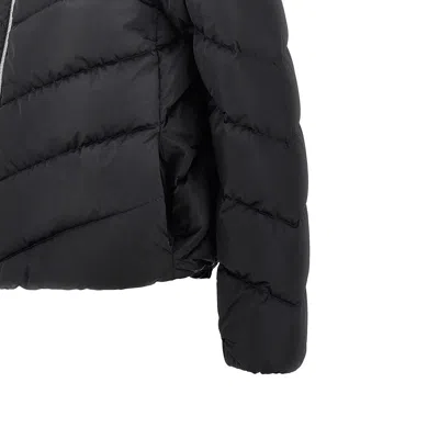 Herno Techno Satin Down Jacket In Black