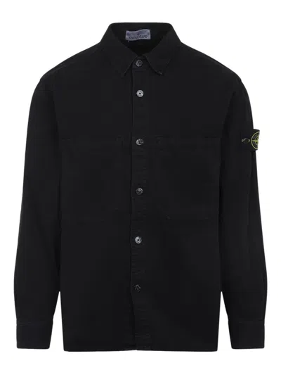 Stone Island Comfortable Overshirt With Chest Pockets In Black