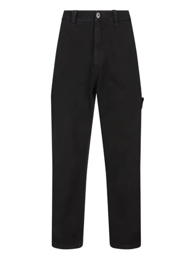 Stone Island Cotton Regular Fit Pants In Black
