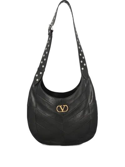 Valentino Womens Nero Hoboho Medium Leather Shoulder Bag In Black