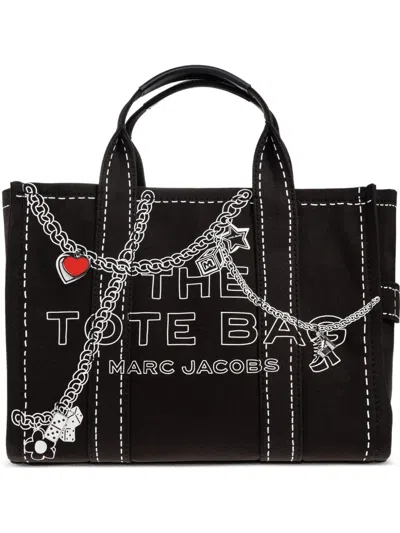 Marc Jacobs The Trompe L Oeil Charm Medium Tote Bag In Black