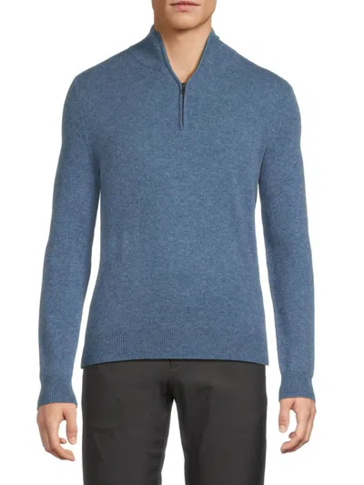 Saks Fifth Avenue Men's Heathered Cashmere Sweater In Blue