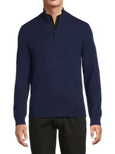 Saks Fifth Avenue Men's Heathered Cashmere Sweater In Blue