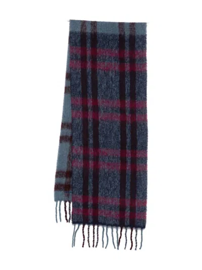 Paul Smith Rectangular Check Pattern Scarf With Fringed Edges In Multi