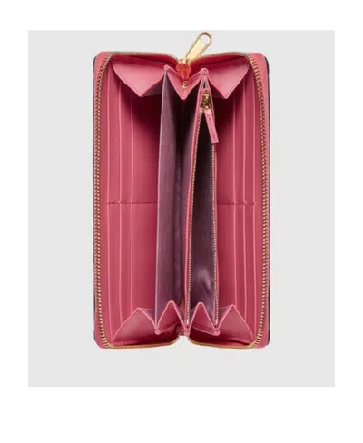 Gucci Gg Matelassé Zip-around Wallet In Pink