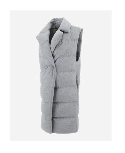 Herno Padded Long Gilet Coat Women In Gray