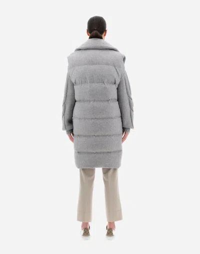 Herno Padded Long Gilet Coat Women In Gray