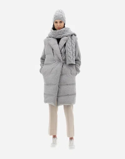 Herno Padded Long Gilet Coat Women In Gray